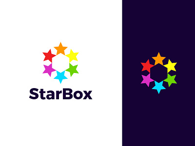 Star Box box brand colorful logo negative polygon space star