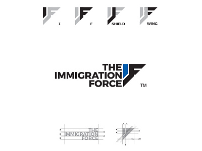 Immigration Force army blue brand force immigration lawyer letter logo shield wing