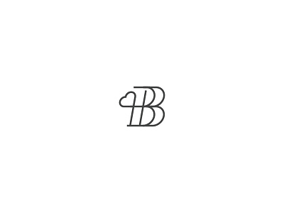 B love b combination logo love mark simple