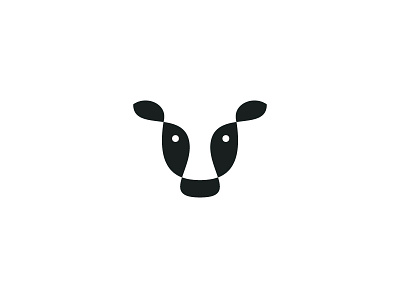 Cow Mark black brand cow head logo mark negative negativespace simple space