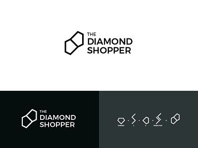 Diamond Shopper brand combination diamond interaction letter logo shop