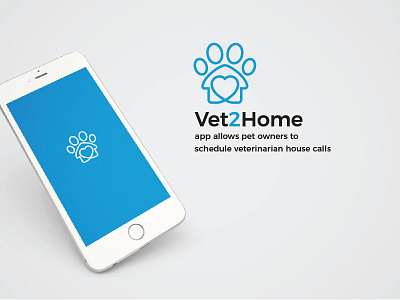 Vet 2 home app brand home house logo love paw pet