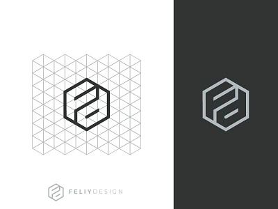 FeliyDesign new looks brand grid isometric logo mark polygon simple triangle