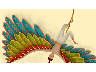 Volador de Papantla colors illustration mexico native papantla photoshop styleframe textures