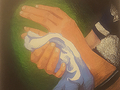 Clean Hands colored pencil