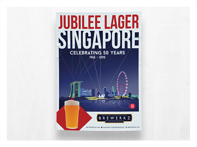 Poster for Jubilee Lager by Brewerkz branding design illustration logo typography vector