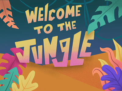 Welcome to The Jungle! adobe background colors design digital digital drawing drawing graphics illustration illustrator jungle sketch typography