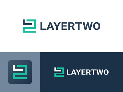 Revised Layer Two Logo app brand design flat icon identity logo