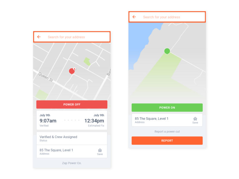 Power Outage Tracking Mobile App Concepts By Lucas Woolf On Dribbble