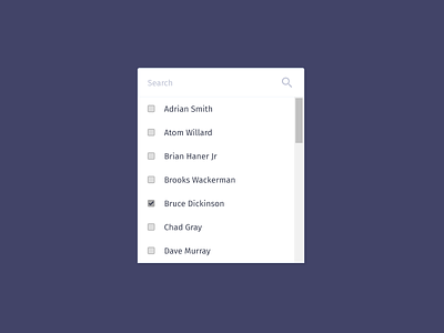 Searchable Dropdown Menu with Checkboxes Component app check box component design dropodwn material menu minimal scroll software system ui ux web