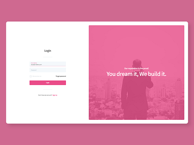 Login (Full Res) app design desktop enterprise form login material minimal page pink product software ui ux web
