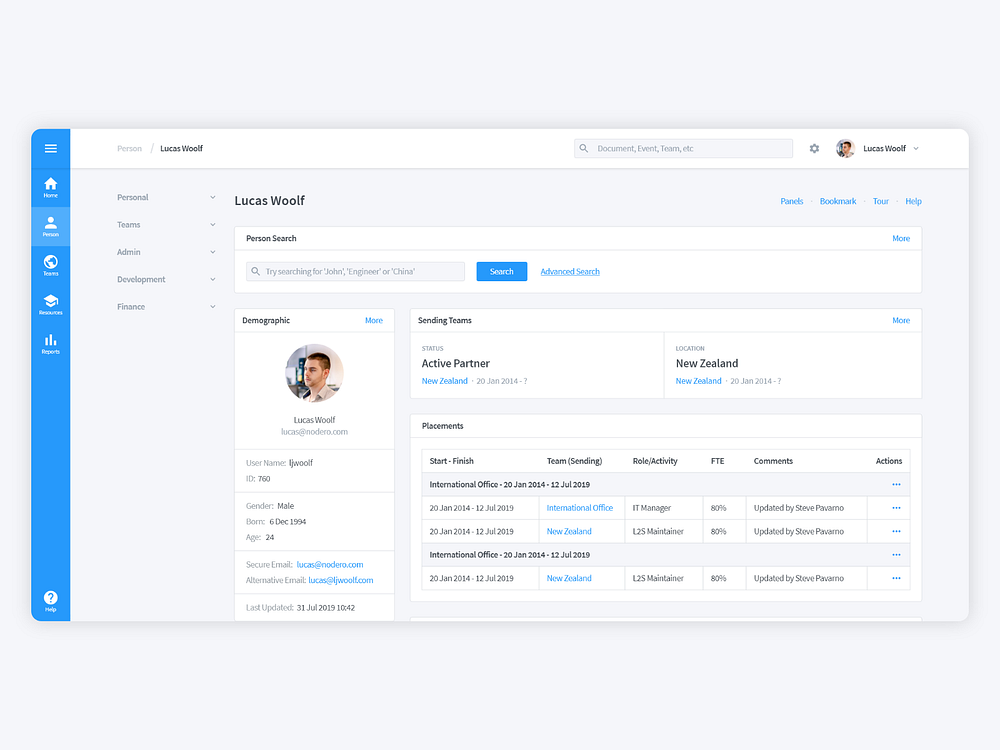 Enterprise Profile Dashboard by Lucas Woolf on Dribbble