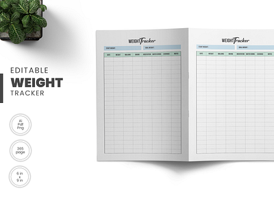 Weight Tracker Planner self care