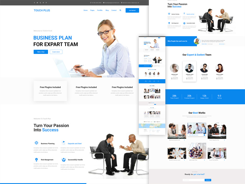 Touch Plus For Business Template by KujurDesignHut on Dribbble