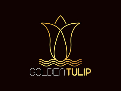 GOLDEN TULIP BRANDING IDENTITY LOGO golden logo logo logo design logotype tulip logo