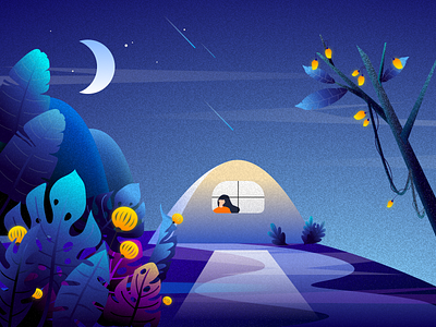 Night sky illustration night