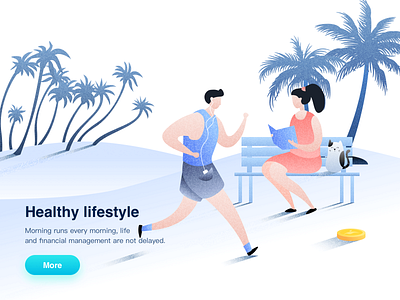 Healthy Lifestyle financial fitness girl illustration people tree