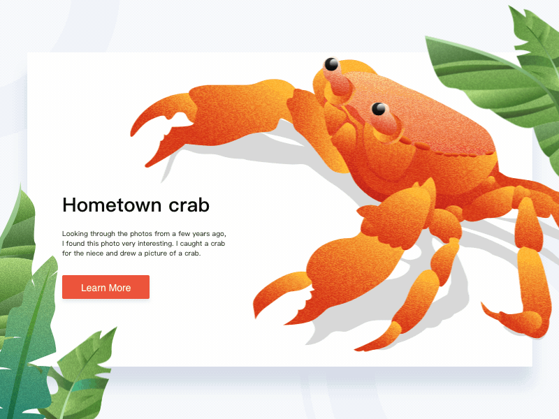 Hometown Crab crab illustration leaves