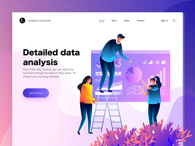 Detailed data analysis boy financial girl illustration