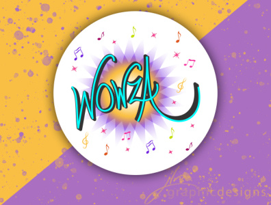 Wowza Digital Sticker adobe illustrator adobe photoshop design digital illustration encouragement fun graphic design illustration illustrator music art music icon sticker design vector