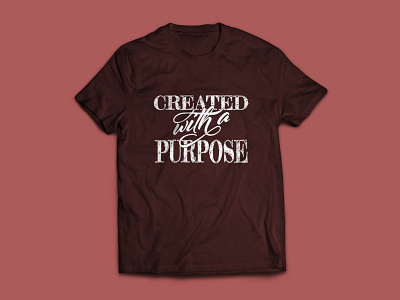 Created with a Purpose T-Shirt apparel apparel design design graphic design illustrator minimal t shirt design typography vector