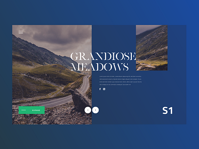 Photo Header design flat green photo slider stock ui ux web