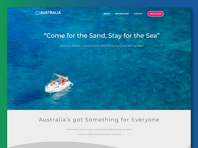 Australia Tourism australia clean dashboard ecommerce flat photo sea tourism ui ux web web design