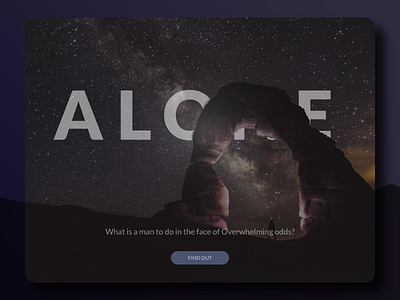Alone clean dark dash design hero page photo shadow title ui ux web