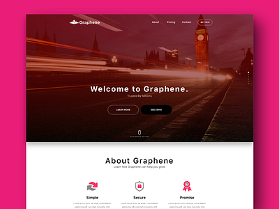 Graphene Home Page clean design home icons landing page rajat mehra responsive ui ux web