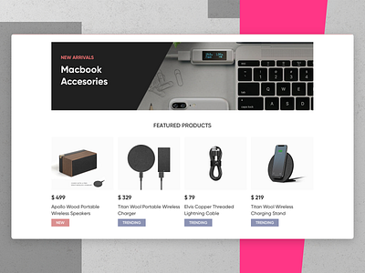 Products Module for E-Commerce Homepage animation card clean color flat gradient life macbook minimalist rajat mehra shopping typography