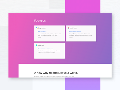 Landing Page for Technology Product art direction clean design design system google gradients material minimalist rajat mehra design template ui ux