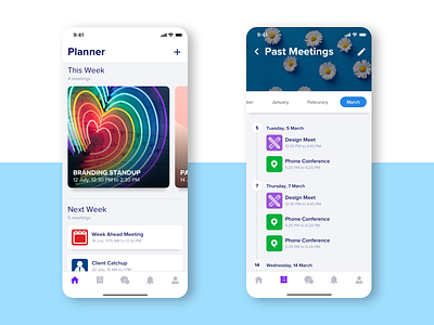 Planner for iPhone calendar feed flat app design history icon design illustration ios app rajat mehra design ui user interface ux user experience weekly planner