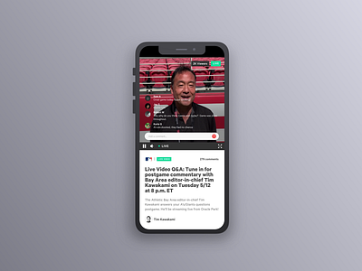 Live video chat stream for The Athletic mobile app chat comment ios live chat live stream live video mobile sports stream video