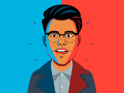 职业头像head portrait boy glasses illustration portrait professionals