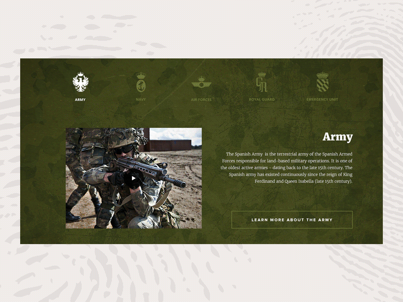 Military units army design forces military ui web