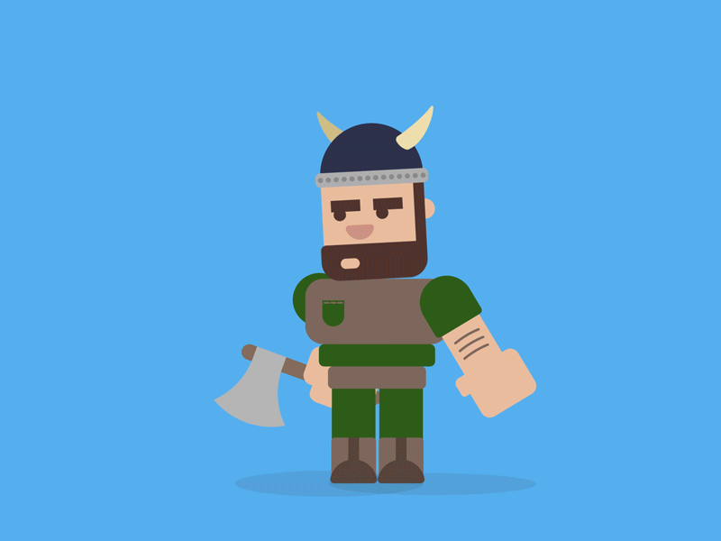 Viking animation design flat illustration vector