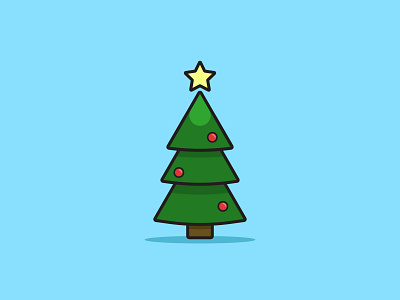 Christmas Tree art christmas christmas tree design flat holiday icon illustration illustrator minimal vector