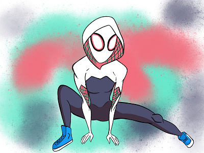 Spider Gwen digital illustration hand drawn illustration raster spiderman spiderverse superhero