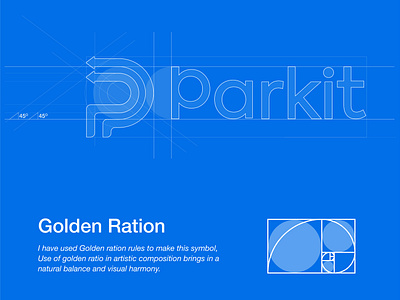 Brand Identity Design for Parkit. 3 logo brand identity branding creative design creative logo design full brand identity golden ratio golden ratio logo golden spiral icon illustration logo minimal logo p logo p minimal logo typography ui ux vector