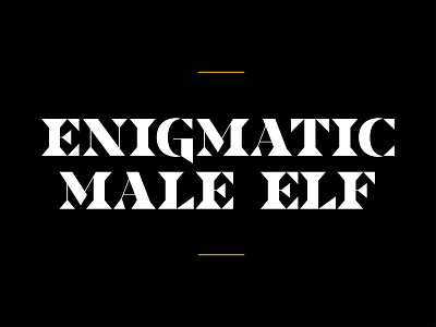 Enigmatic Male Elf brand identity branding design graphic graphic design logoinspiration logotype type design typography vector