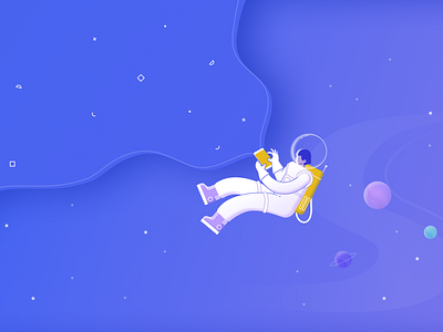 Astronaut astronaut design figma figmadesign flat illustration illustrator planets space webdesign website