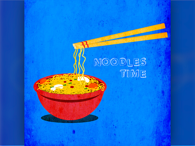 Noodles flat illustration food noodles