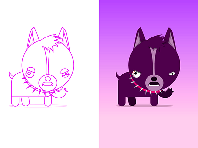 Dog character design dog flat illustration