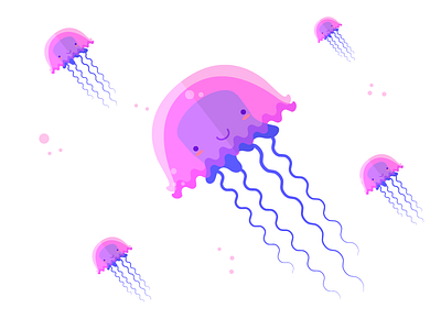 Jellyfish flat illustration