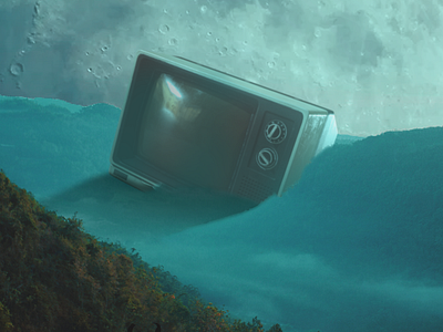 Floating old TV