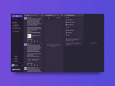 Mastodon Meets Tweetdeck - Day 006 dailyui design profile ui user ux