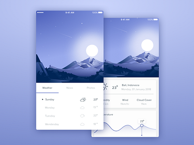 Weather app Illustration app illustrration minimal mobile weather