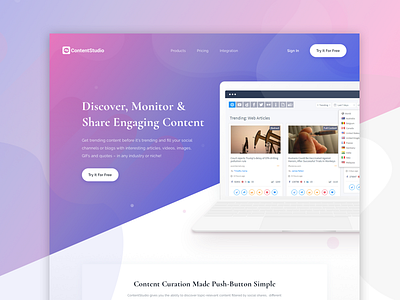 Landing page for a content management SaaS content management landing minimal saas