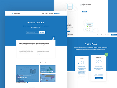 ManyPixels Redesign icons landing page pricing productized service redesign saas