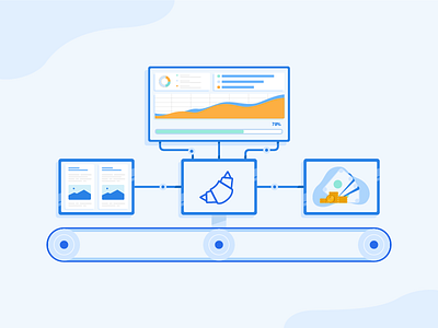 Illustration for a growth consulting agency growth illustration machine